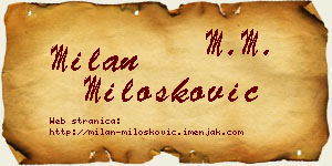 Milan Milošković vizit kartica